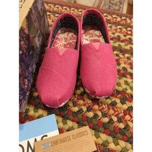 Authentic TOMS Earth‎ wise Classics Pink Recyclable Shoes Youth 13.5